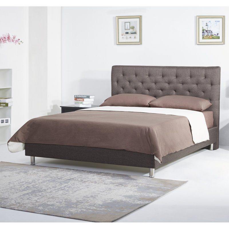 Brayden Studio Stamey Upholstered King Size Platform Bed & Reviews